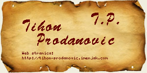 Tihon Prodanović vizit kartica